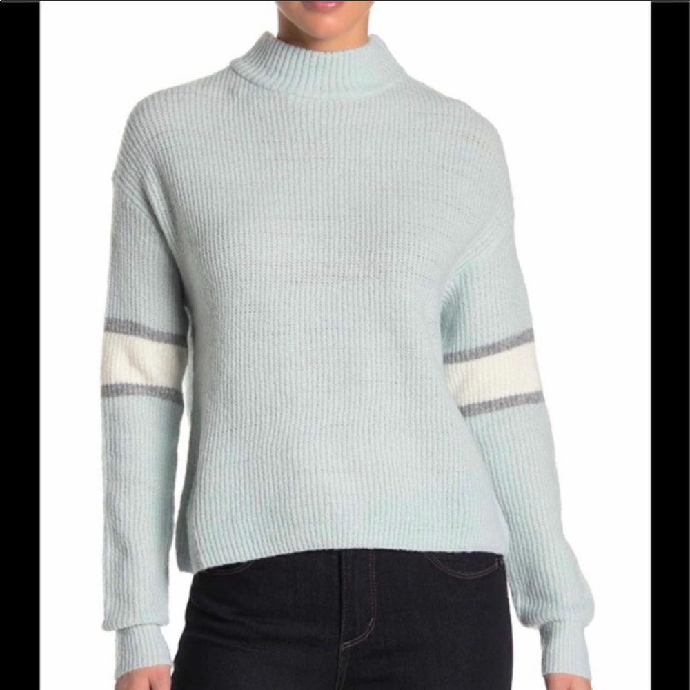 John and Jen varsity mock neck sweater medium